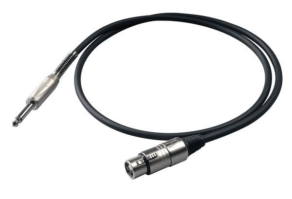 Proel BULK200LU3 Cavo sbilanciato con jack Mono 6.3mm a Cannon XLR 3F F 3mt