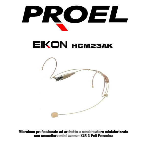 Proel EIKON HCM23AK Microfono archetto condensatore miniaturizzato XLR 3F Femm.
