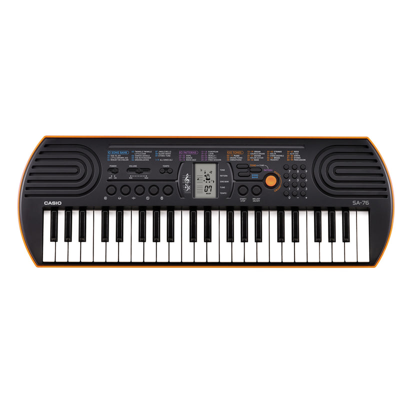 Casio SA-76 Mini Tastiera polifonica ad 8 Voci 44 tasti Nera/Arancio