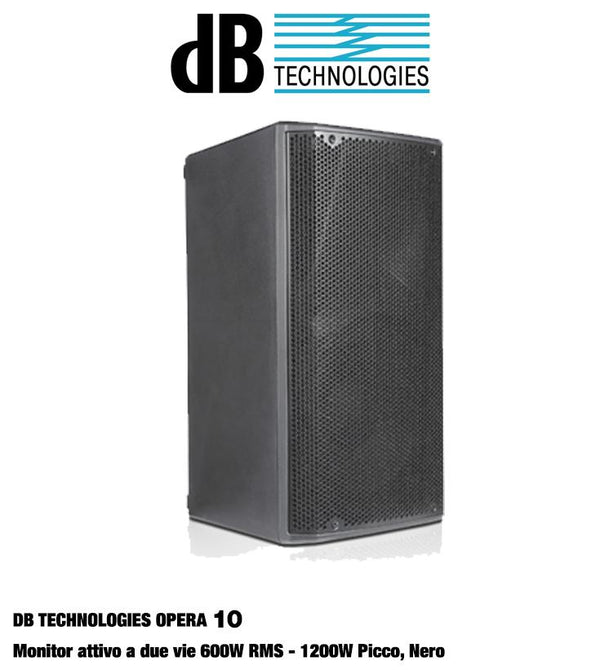 DB Technologies Opera 10 Cassa attivo a due vie 600W RMS - 1200W Picco, Nero