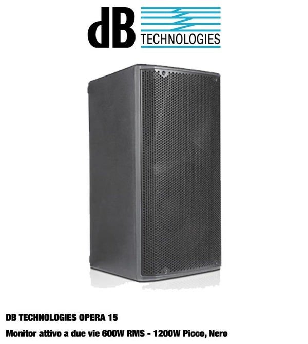 DB Technologies Opera 15 Cassa attivo a due vie 600W RMS - 1200W Picco, Nero