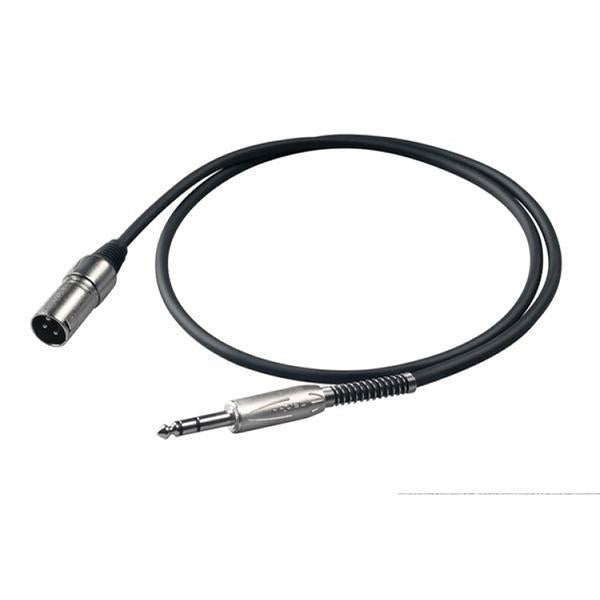 Proel BULK230LU1 Cavo Cannon bilanciato XLR 3P M a jack Stereo 6.3, 1mt