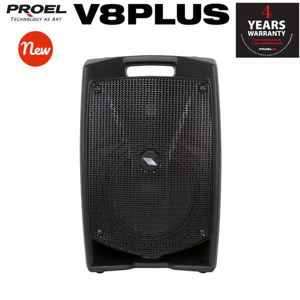 Proel V8PLUS Cassa Monitor Diffusore bi-amplificato a 2 vie 400W Picco, Nero