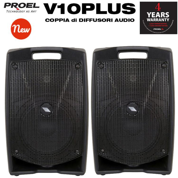 Proel V10PLUS Coppia Diffusori Cassa Monitor bi-amplificato 2vie 600W Picco Nero