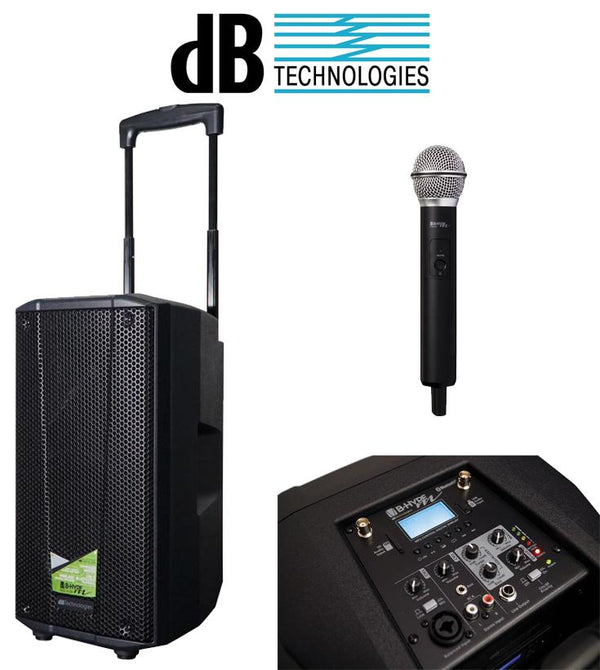 DB Technologies B-Hype M HT Mobile Cassa Attiva Trolley Batteria 190W + Mic Wire