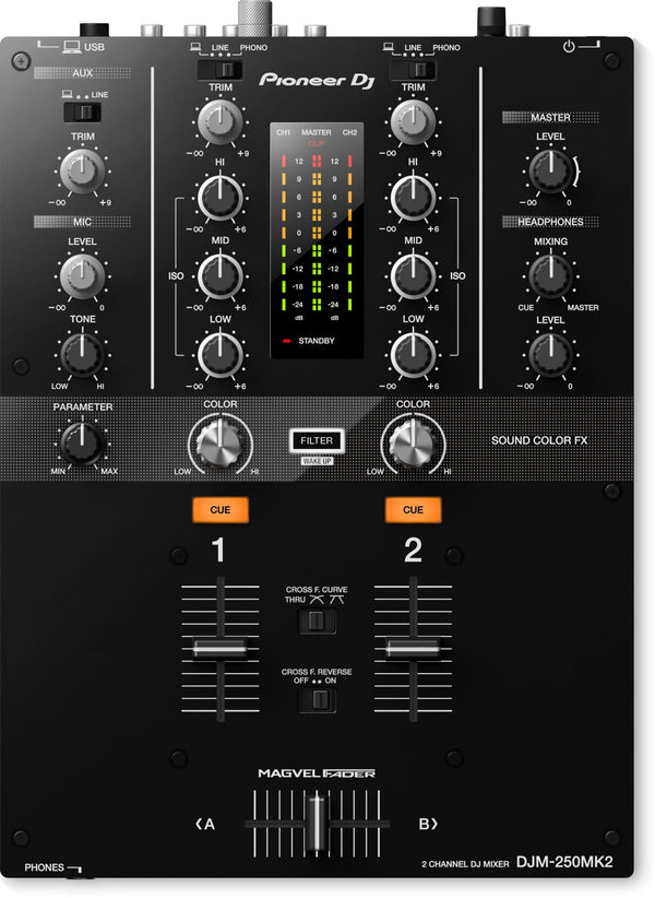 Pioneer Dj DJM-250MK2 Mixer analogico e digitale per Dj a due canali con USB