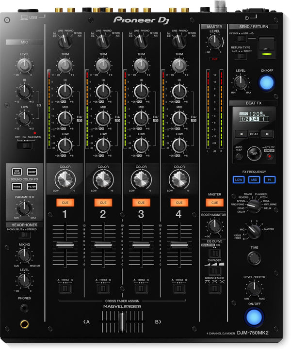 Pioneer Dj DJM-750MK2 Mixer analogico e digitale per Dj a 4 canali con USB, Nero