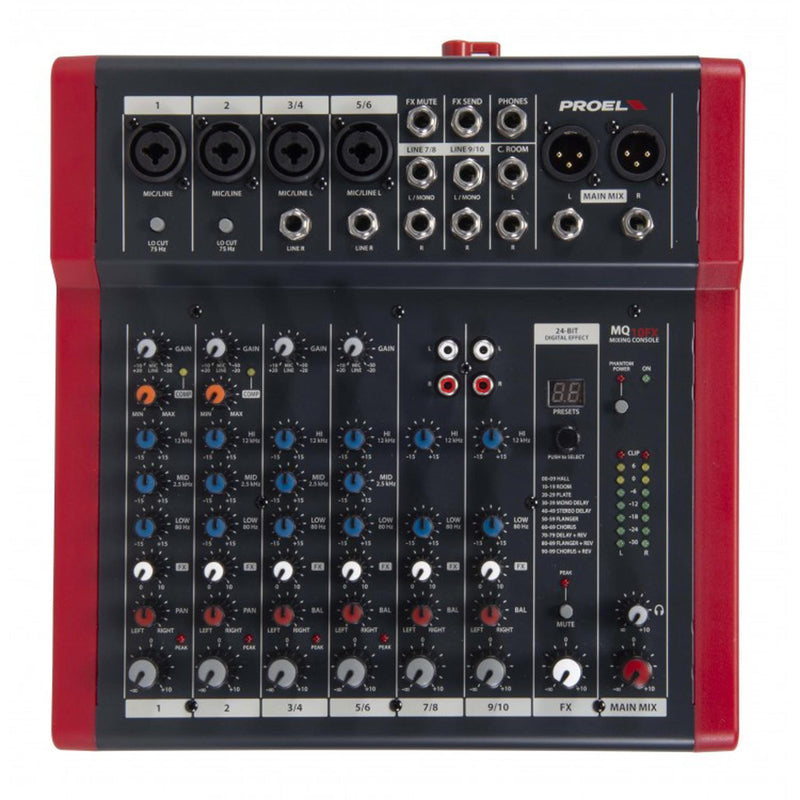 Proel MQ10FX Mixer ultra-compatto 10 ingressi e 2 bus con FX per live e Karaoke