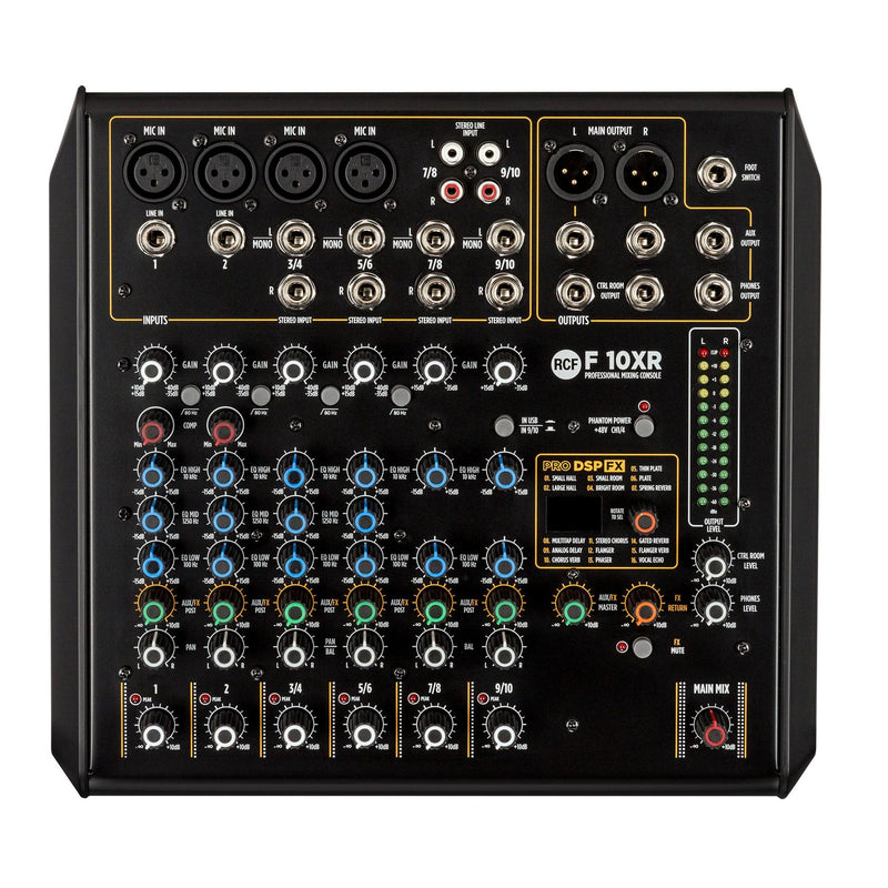 RCF F 10XR Mixer Professionale 10 Canali Sezione PRO DSP FX USB e Registrazione