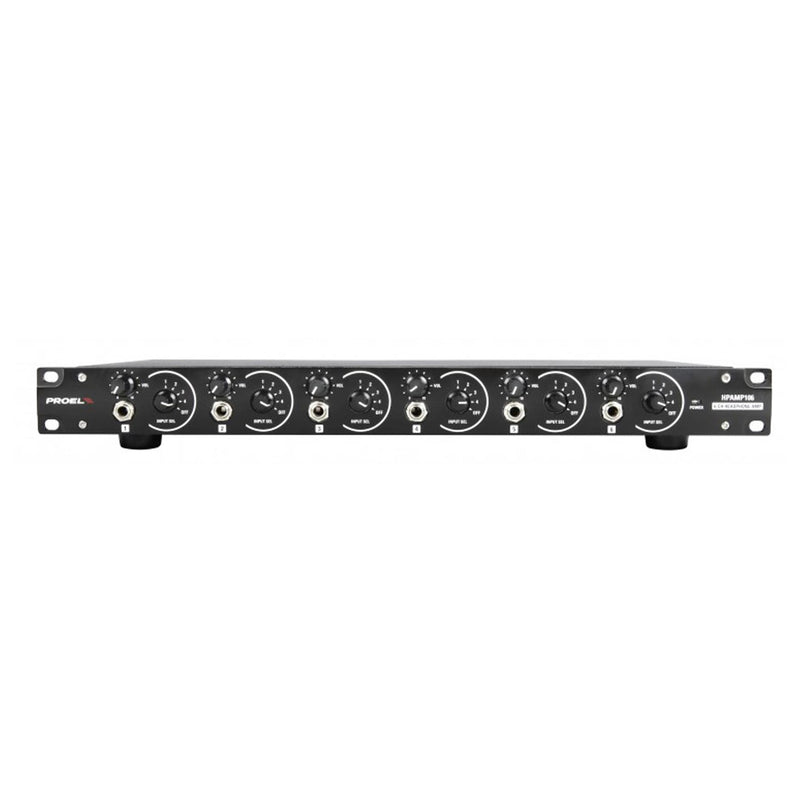 Proel HPAMP106 Amplificatore professionale per 6 Cuffie e 4 ingressi commutabili