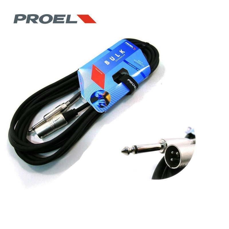 Proel BULK220LU1 Cavo jack Mono 6.3 mm a spina Cannon XLR 3P Maschio 1mt.