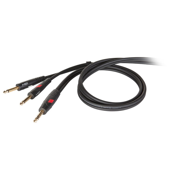 Proel DHG540LU5 Cavo professionale Jack 6.3mm Stereo a 2 Jack 6.3mm Mono 5mt