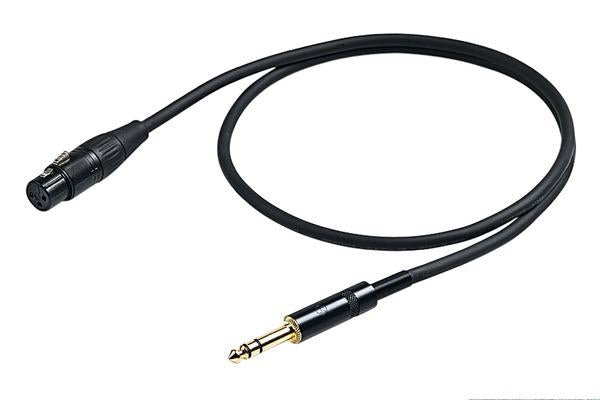 Proel CHL210LU5 Cavo Professionale Bilanciato Jack Stereo 6.3 a Cannon XLR F 5mt