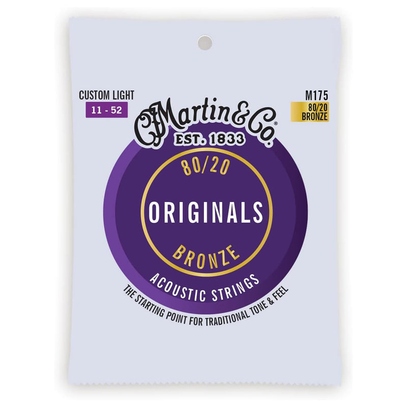 Martin M175 Custom Light 11-52 Acoustic 80/20 Corde x Chitarra Acustica