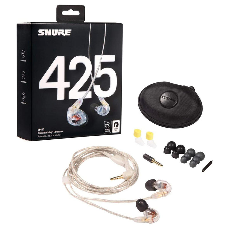 Shure SE425-CL-EFS Auricolari Dinamici ad Isolamento Acustico Trasparente