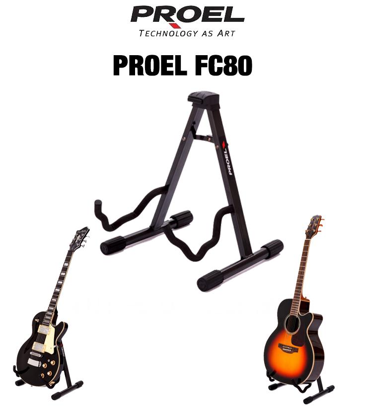 Proel FC80 Supporto per chitarra Acustica Classica elettrica Basso, Grigio Antracite