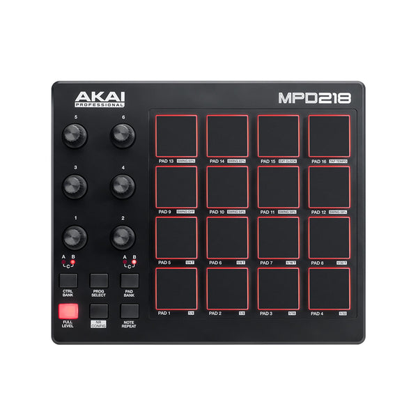 Akai MPD218 Controller Professionale 16 PAD MIDI Over USB per dj e musicisti