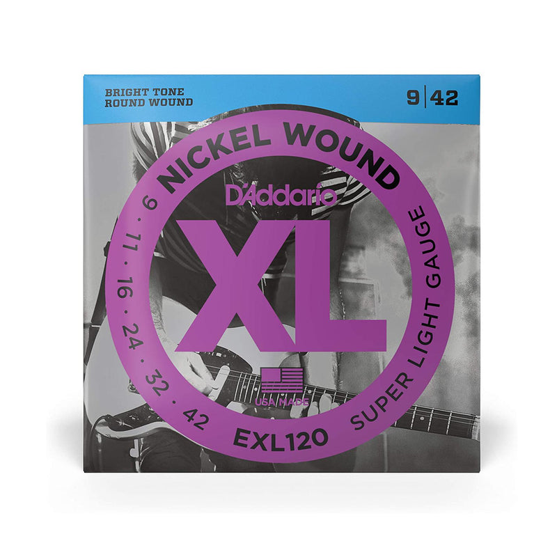 D'Addario EXL120 Super Light 9-42 Corde per Chitarra Elettrica rivestite Nickel