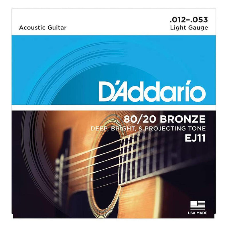 D'Addario EJ11 Regular Light Gauce Corde x Chitarra Acustica 12-53 Bronzo 80/20