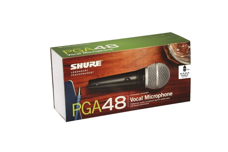 Shure PGA48 XLR-E Microfono Professionale Voce + Proel RSM180 Asta Giraffa