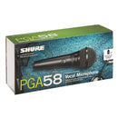 Shure PGA58 XLR-E Microfono Dinamico Voce + Cavo XLR + Astuccio + Reggimicrofono