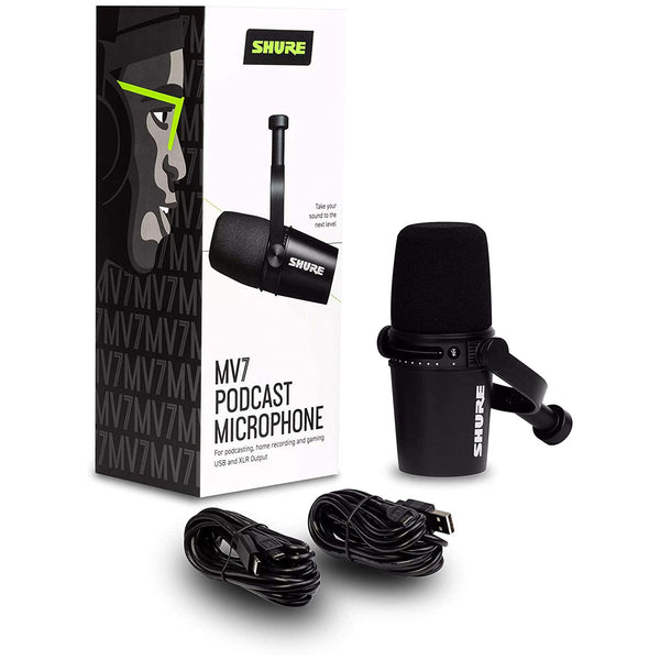 Shure MV7-K Podcast Microfono Professionale Dinamico uscita USB o Cannon XLR M