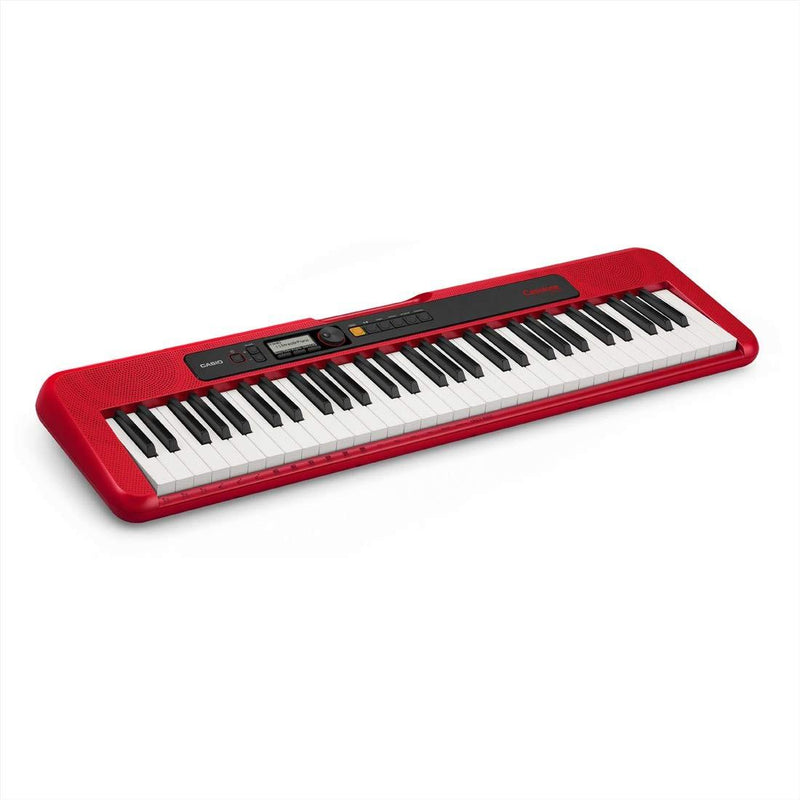 Casio CT-S200RD Tastiera Digitale 61 Tasti utilizzabile anche a batterie, Rosso