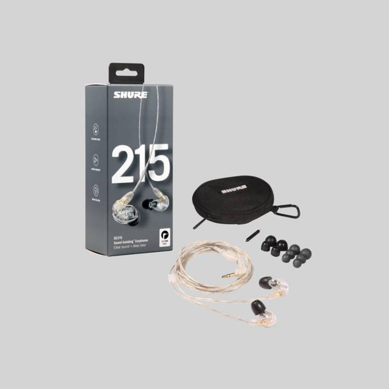 Shure SE215-CL-EFS Auricolari Dinamici ad Isolamento Acustico Trasparente