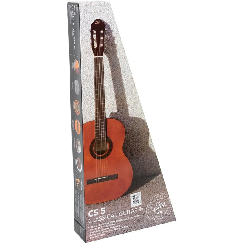 Eko CS-5 Classical Guitar Pack con Chitarra Classica 3/4 Naturale + Accessori