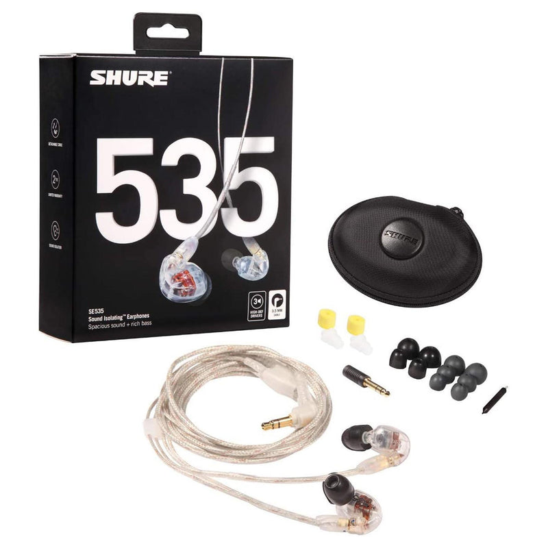 Shure SE535-CL-EFS Auricolari Dinamici ad Isolamento Acustico Trasparente