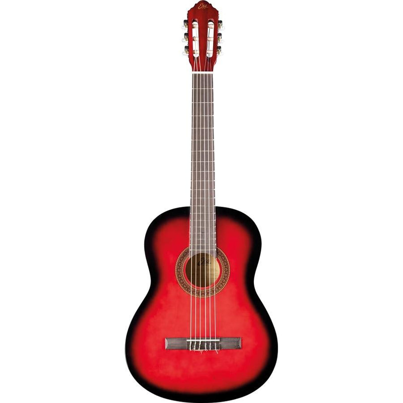 Eko CS-10 Red Burst Chitarra Classica Serie Studio con custodia, finitura Rosso