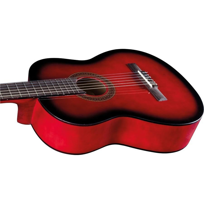 Eko CS-10 Red Burst Chitarra Classica Serie Studio con custodia, finitura Rosso