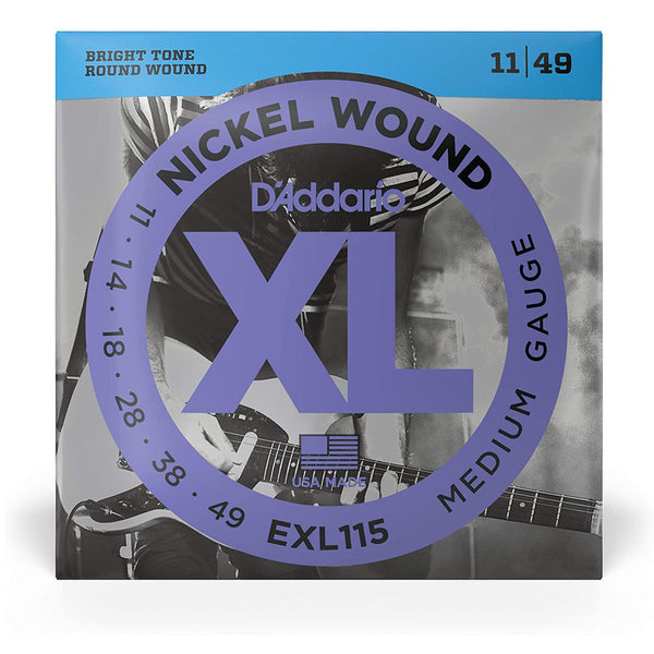 D'Addario EXL115 Medium Gauce Corde x Chitarra Elettrica in Nickel 11-49