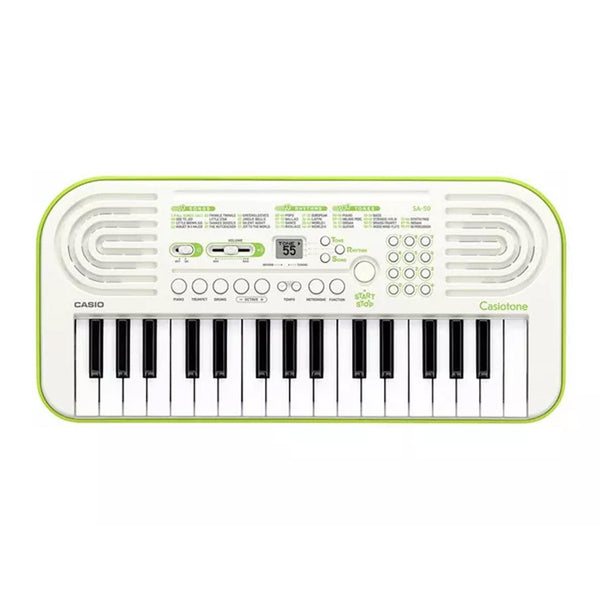 Casio SA-50 Mini Tastiera polifonica a 32 tasti, Bianco fondo in Verde Lime