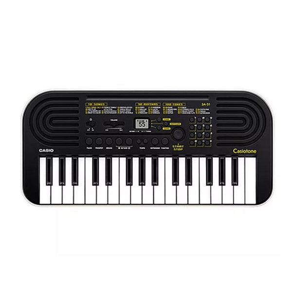 Casio SA-51 Mini Tastiera polifonica a 32 tasti, Nero fondo in Bianco