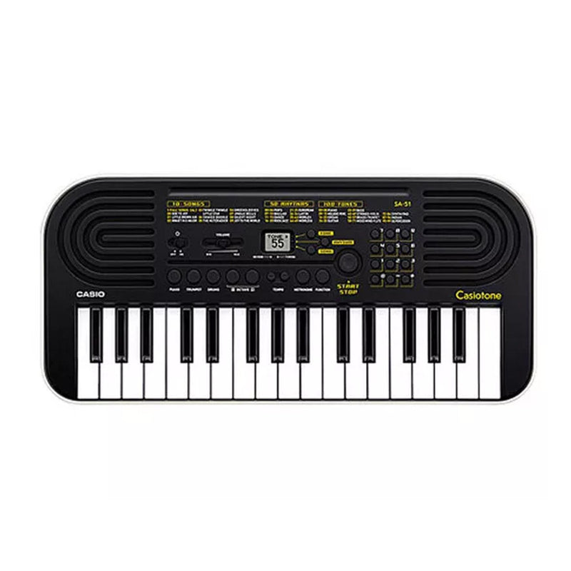 Casio SA-51 Mini Tastiera polifonica a 32 tasti, Nero fondo in Bianco