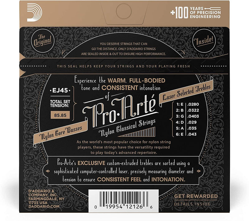 D'Addario EJ45 85/85 Normal Tension Corde Classiche Pro Artè x Chitarra Acustica