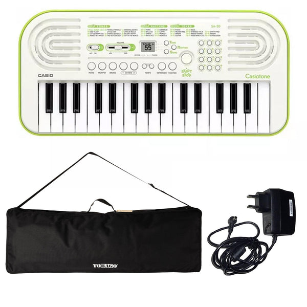 Casio SA-50 Mini Tastiera 32 tasti + Tobago HTO KBL04 Borsa + Casio Alimentatore