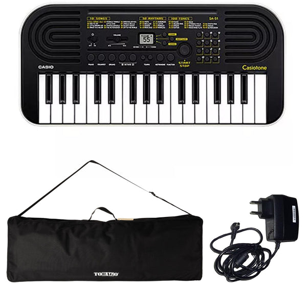 Casio SA-51 Mini Tastiera 32 tasti + Tobago HTO KBL04 Borsa + Casio Alimentatore