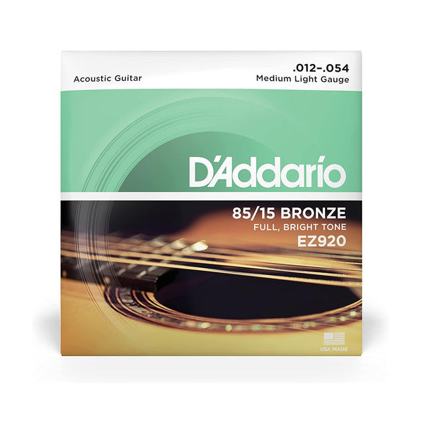D'Addario EZ920 Medium Light 12-54 Corde per Chitarra Acustica American Bronze