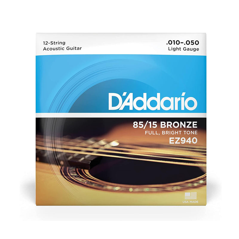 D'Addario EZ940 Light 10-50 Corde 12 per Chitarra Acustica American Bronze