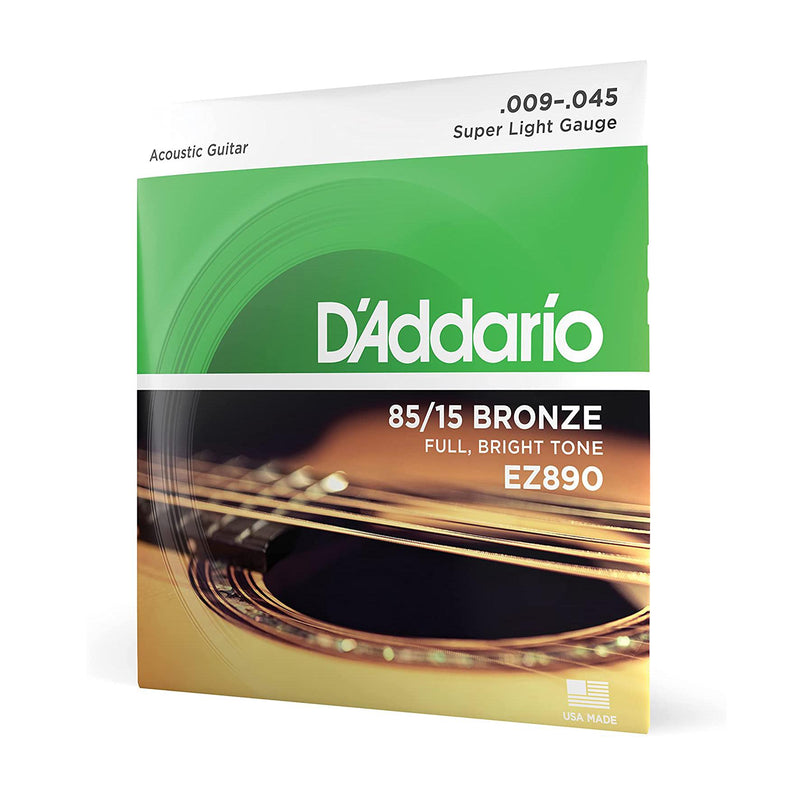 D'Addario EZ890 Sper Light 09-45 Corde 6 per Chitarra Acustica American Bronze