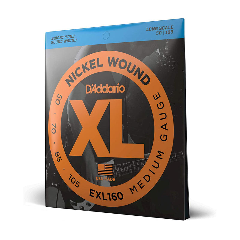 D'Addario EXL160 Medium 50-105 Corde per Basso Bright Tone Round Wound