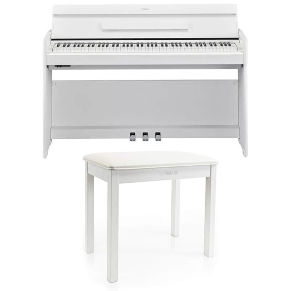 Yamaha YDP-S55WH Pianoforte Digitale 88 Tasti Pesati + B-1WH Panchetta, Bianco
