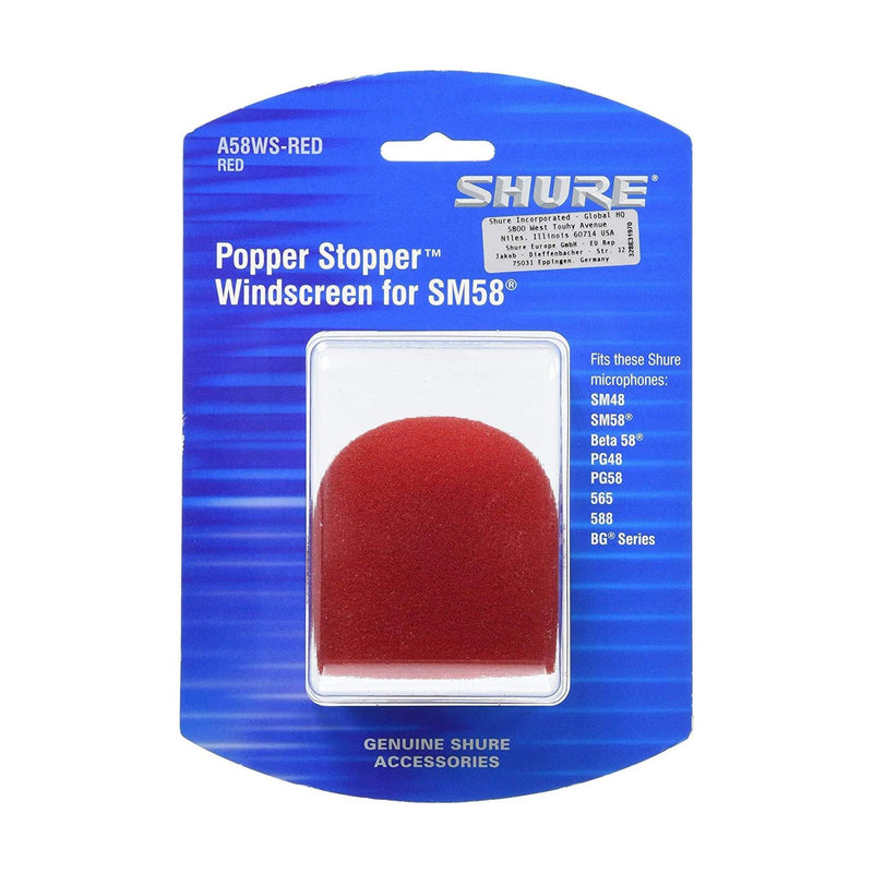 Shure A58WS-RED Spugna antivento x microfoni Shure serie SM BETA PG e BG, Rosso