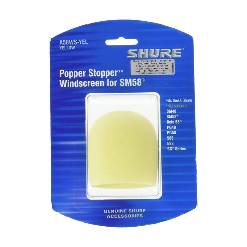 Shure A58WS-YEL Spugna antivento x microfoni Shure serie SM BETA PG e BG, Giallo