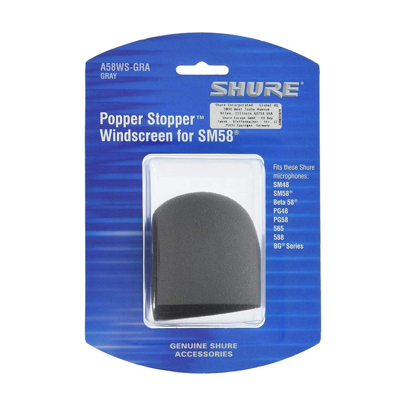 Shure A58WS-GRA Spugna antivento x microfoni Shure serie SM BETA PG e BG, Grigio