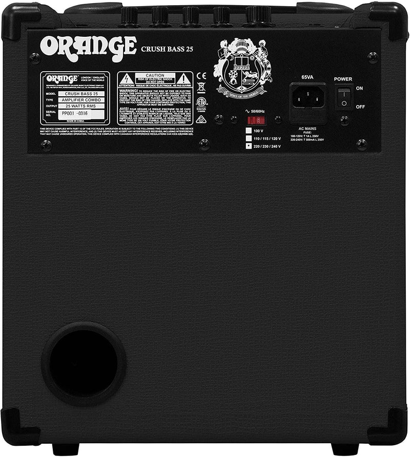 Orange Crush Bass 25 BK Amplificatore Combo per Basso da 8" e 25w, Nero