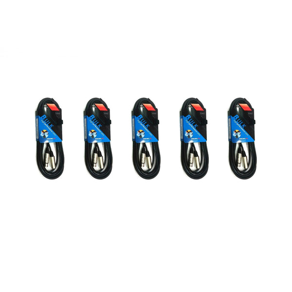 Proel BULK250LU20 Set da 5 Cavi Cannon XLR 3P M a Cannon XLR 3P F 20mt