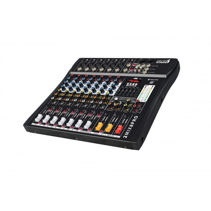 Italian Stage IS 2MIX8PRO Mixer audio stereo 8 canali + DSP Multi FX e Bluetooth